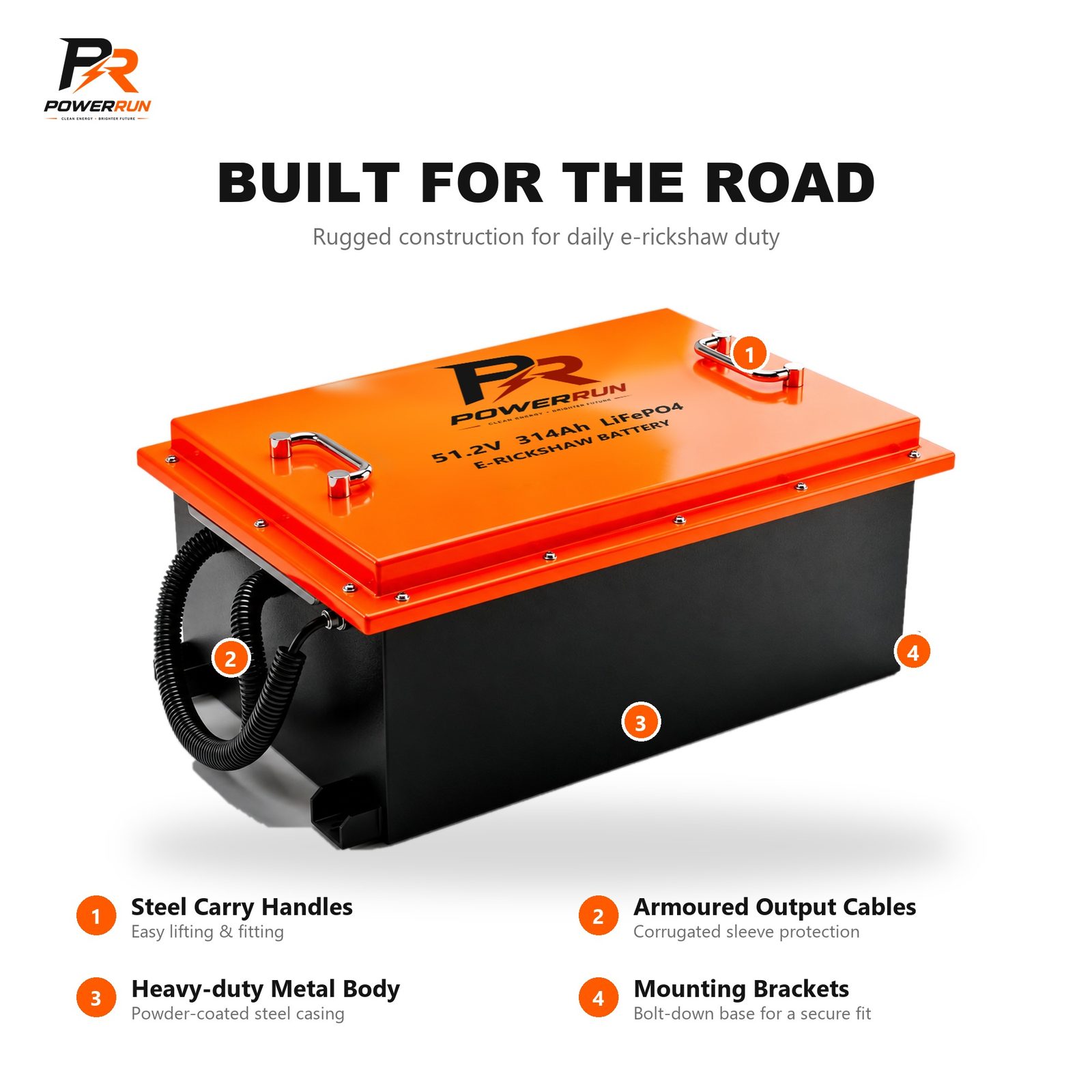 PR E-Rickshaw Battery 51.2V 314Ah - internal build and cells