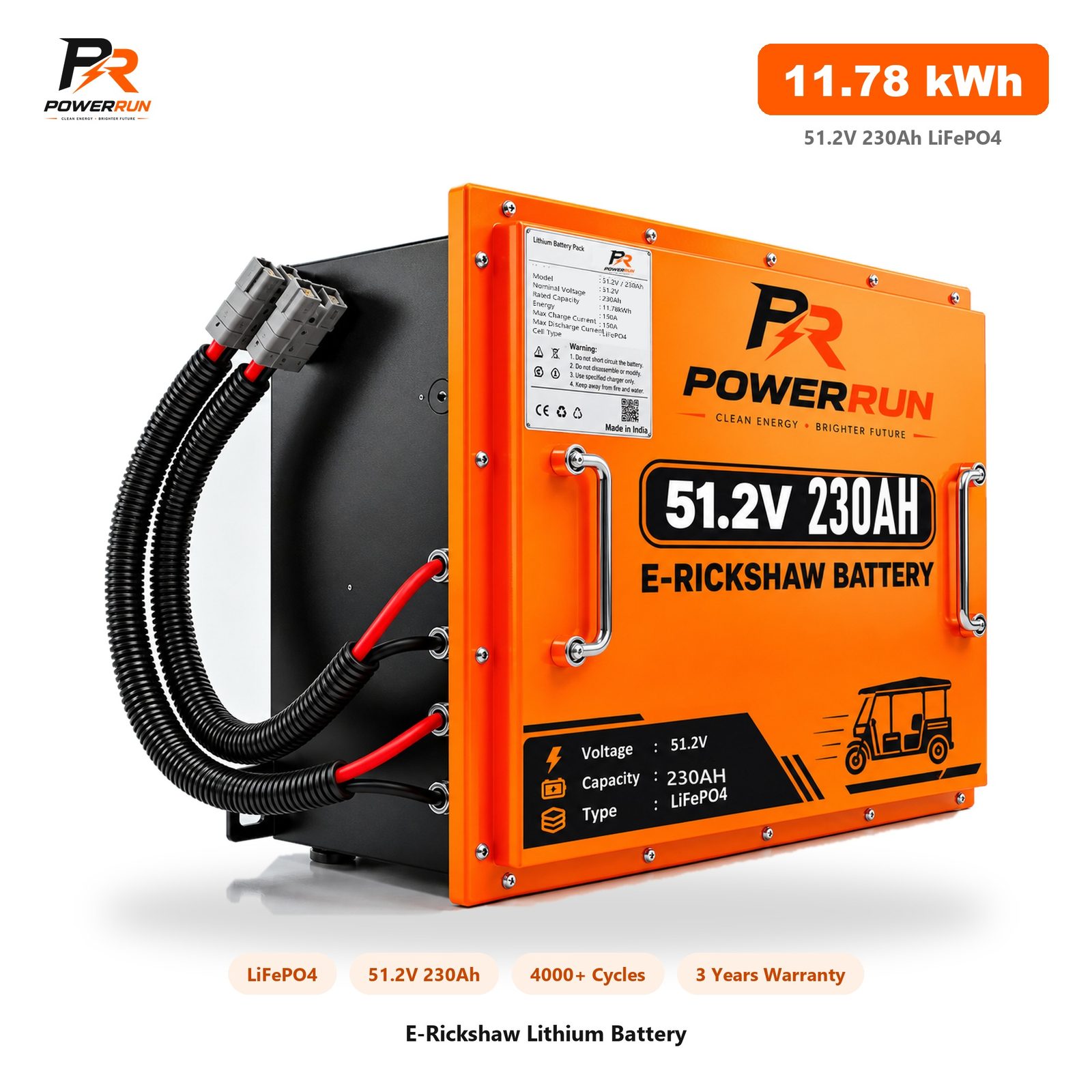 PowerRun PR E-Rickshaw Battery 51.2V 230Ah product photo