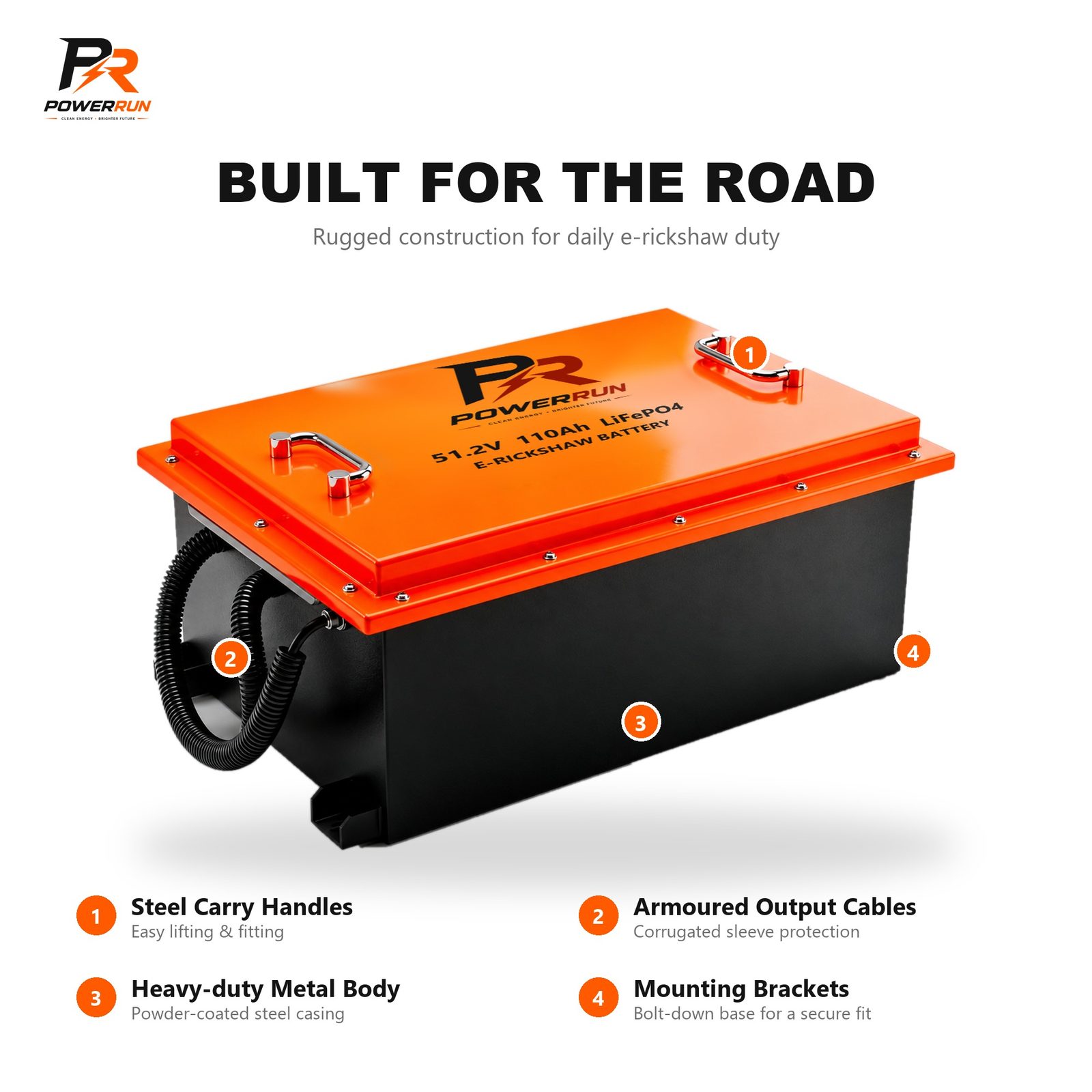 PR E-Rickshaw Battery 51.2V 110Ah - internal build and cells