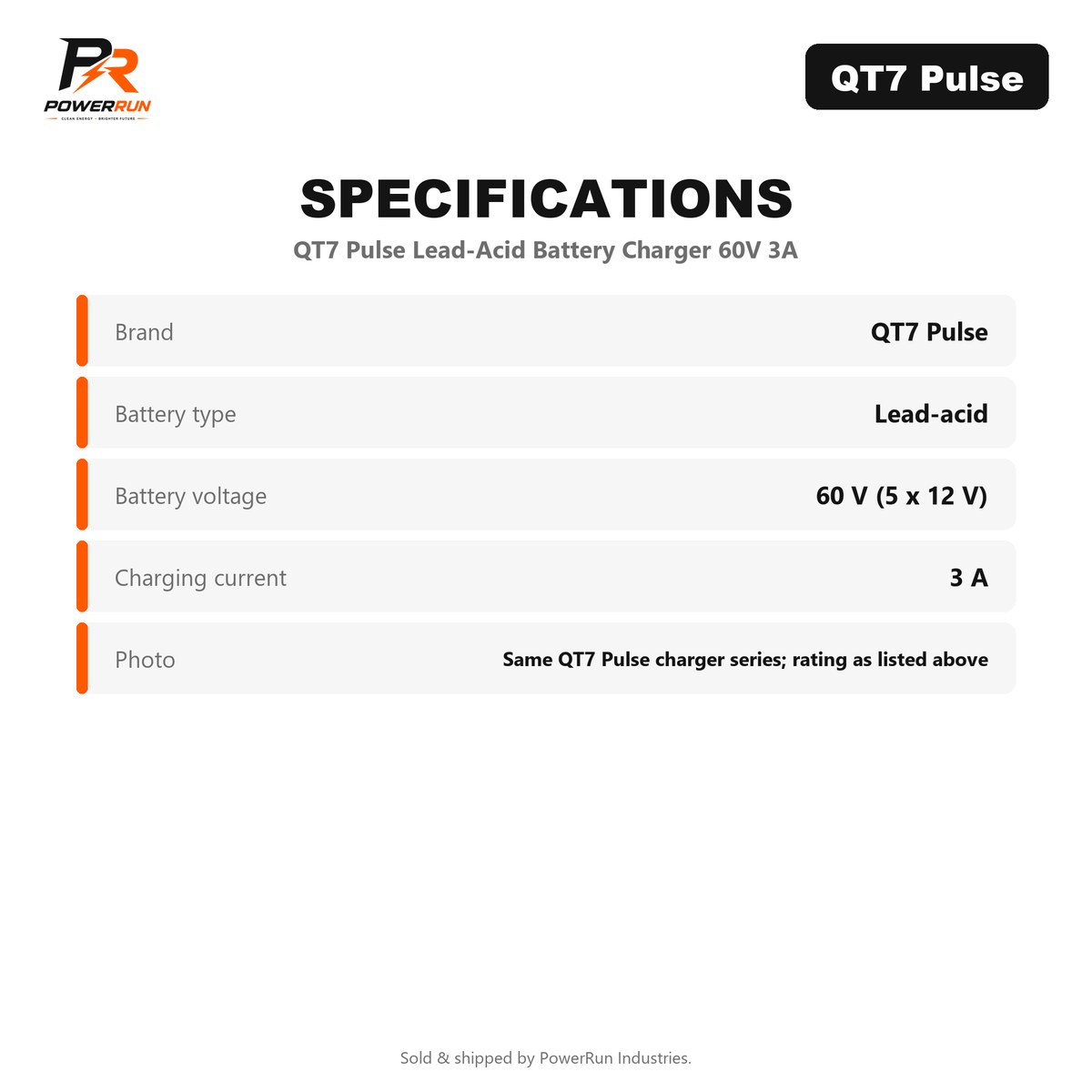 QT7 Pulse Lead-Acid Battery Charger 60V 3A (Battery Chargers) - view 2 of 2