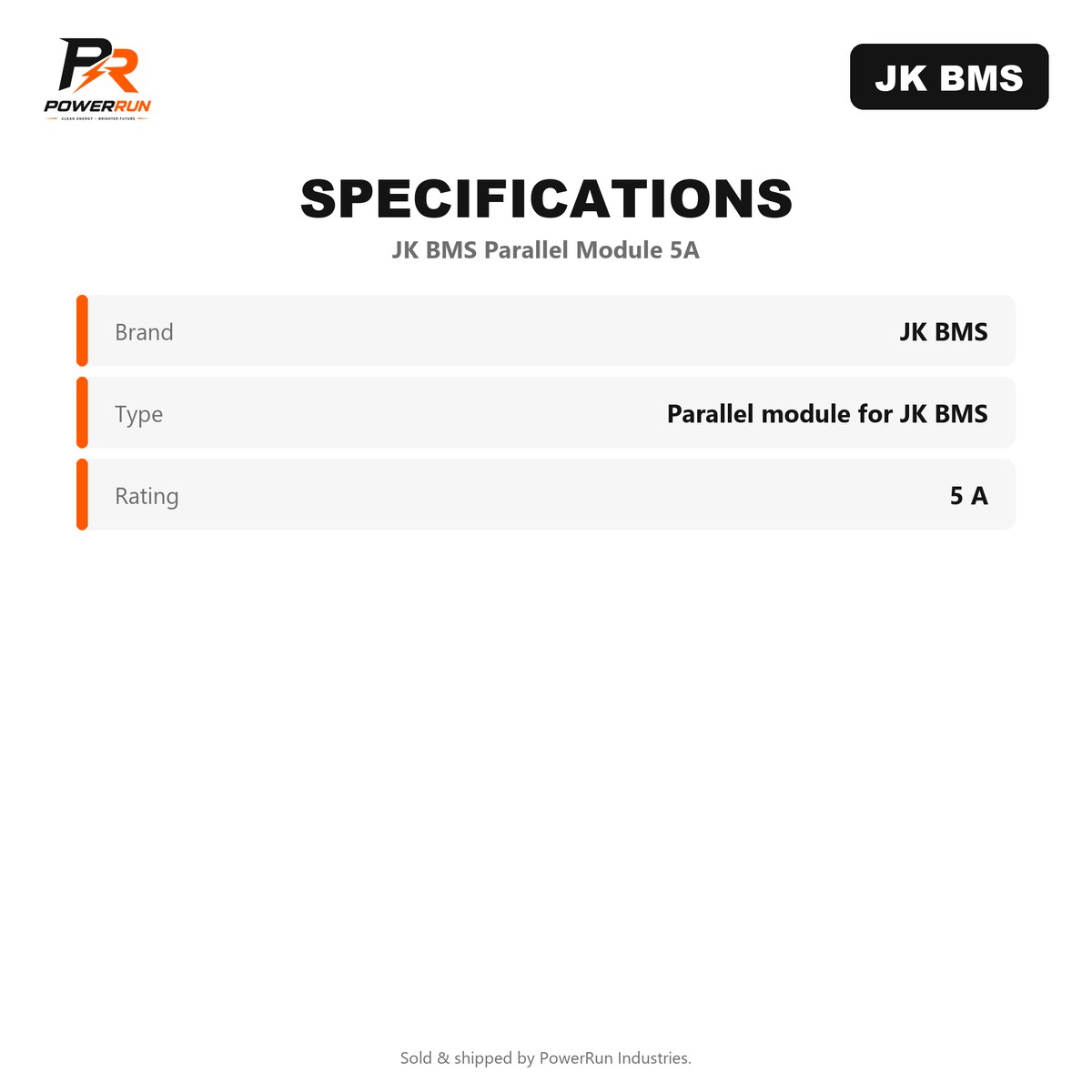 Module Foe Cosmetics JK BMS Parallel Module 5A | PowerRun