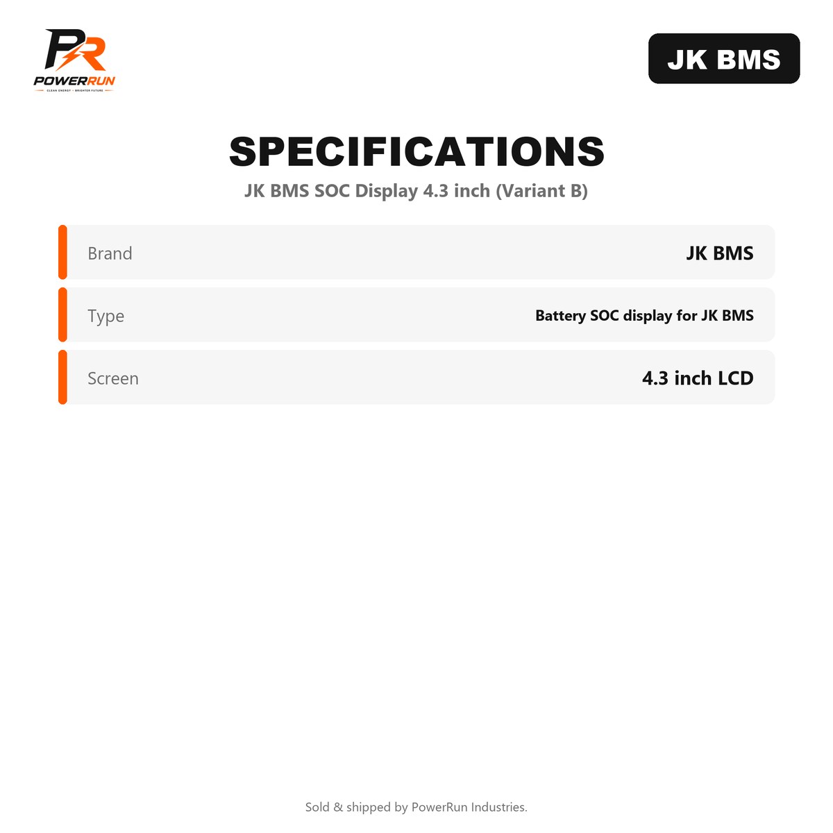JK BMS SOC Display 4.3 inch (Variant B) (BMS & Balancers) - view 2 of 2