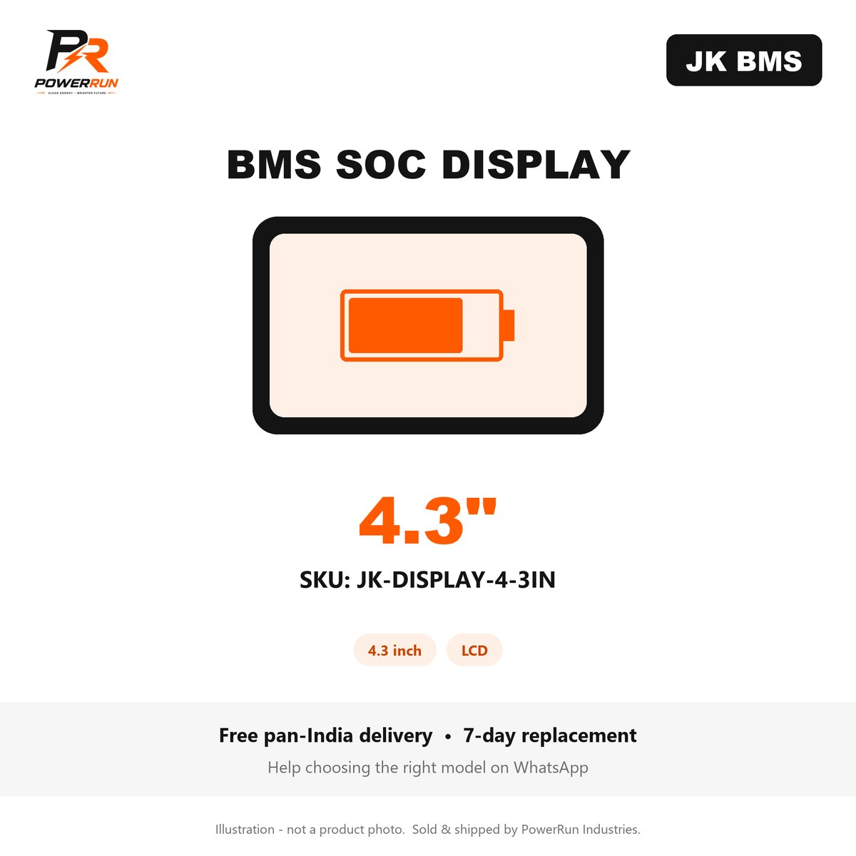 JK BMS SOC Display 4.3 inch