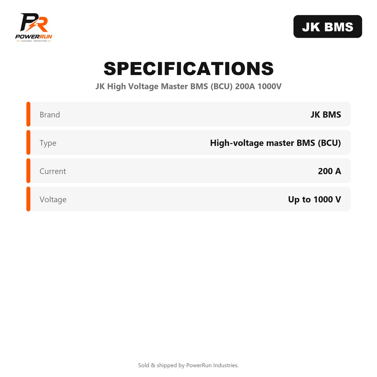 JK High Voltage Master BMS (BCU) 200A 1000V (BMS & Balancers) - view 2 of 2