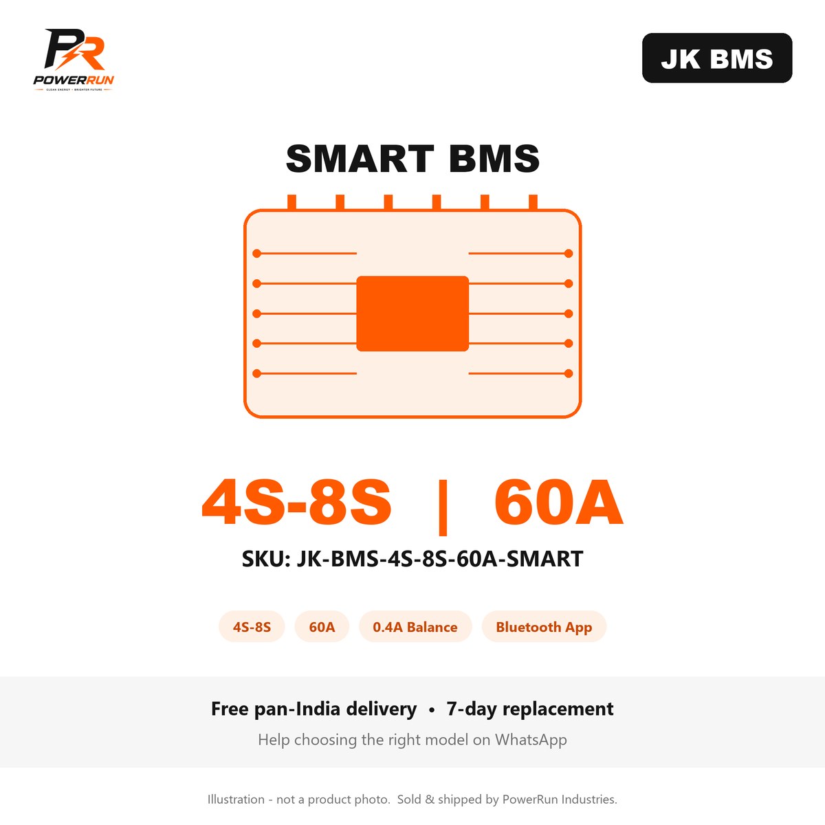 JK Smart BMS 4S-8S 60A
