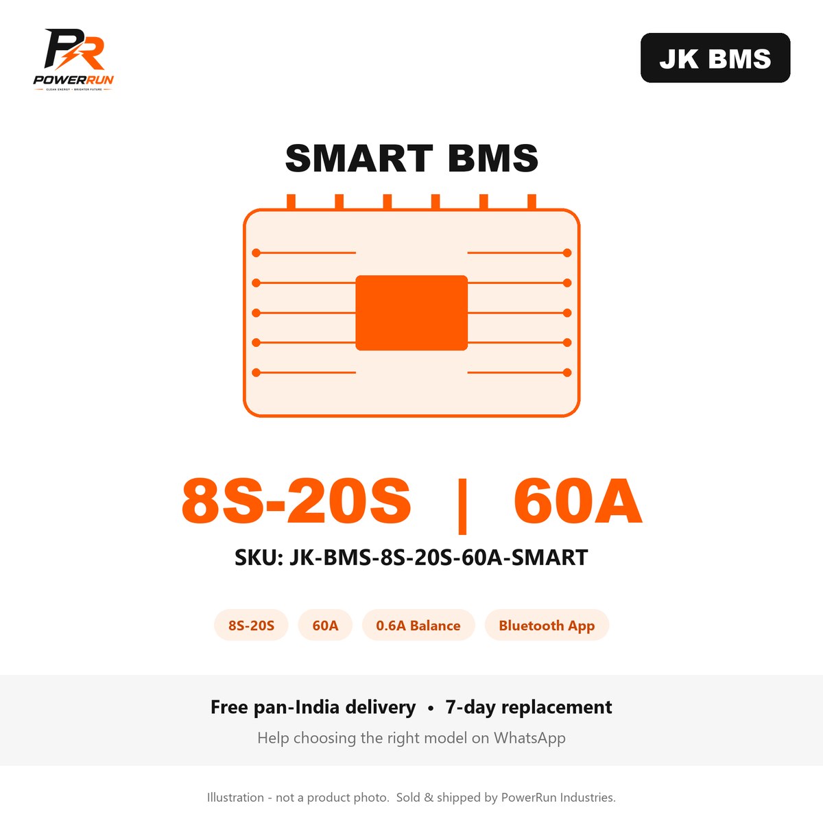 JK Smart BMS 8S-20S 60A