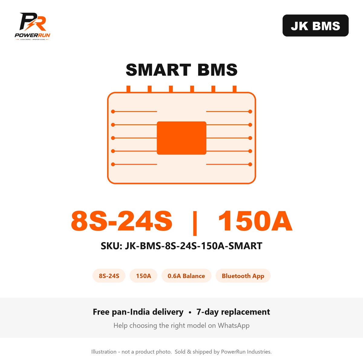 JK Smart BMS 8S-24S 150A